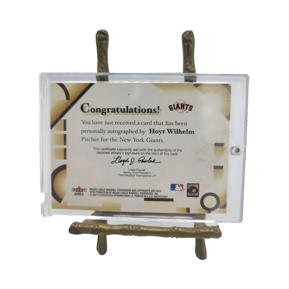 2001 Fleer Greats of the Game - Hoyt Wilhelm - Autograph- New York Giants - Picture 3 of 3